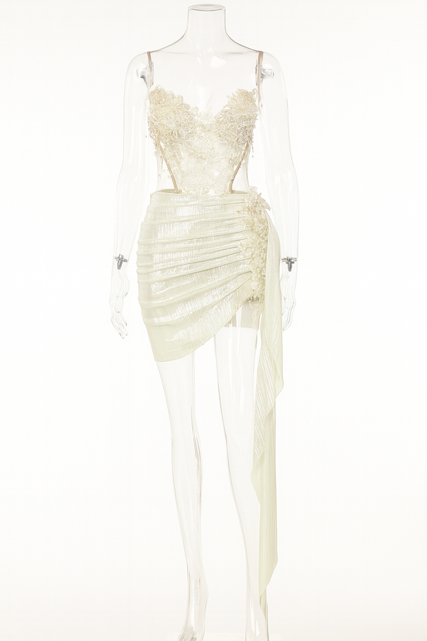 Celestia Pearl Embroidered Corset Gown – Ivory