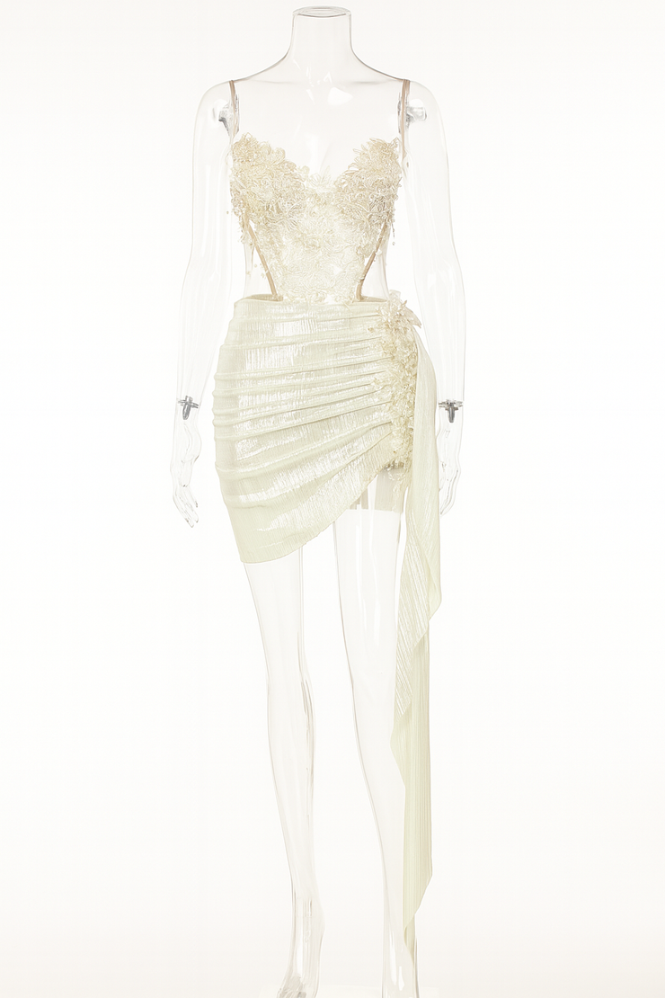 Celestia Pearl Embroidered Corset Gown – Ivory