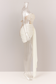 Celestia Pearl Embroidered Corset Gown – Ivory