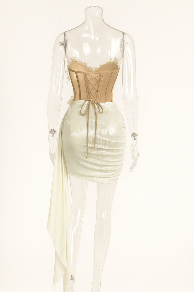 Celestia Pearl Embroidered Corset Gown – Ivory