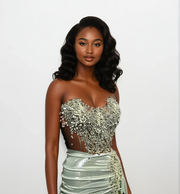 Celestia Pearl Embroidered Corset Gown – Ivory