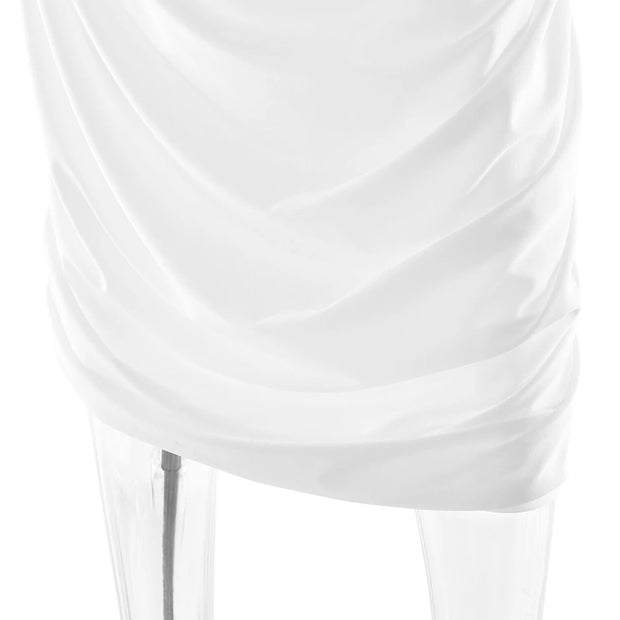 Sculpted Hourglass Maxi Dress – White Mesh Illusion