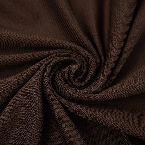 Sculpted Elegance Ruched Halter Midi Dress – Mocha