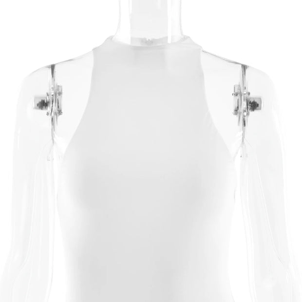 Sculpted Hourglass Maxi Dress – White Mesh Illusion