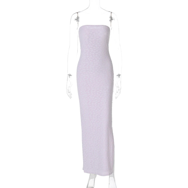Lavender Strapless Maxi Dress