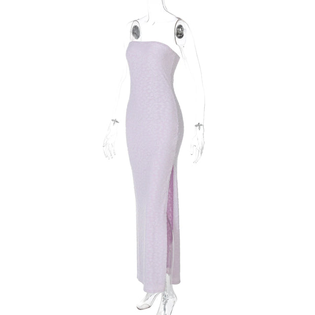 Lavender Strapless Maxi Dress