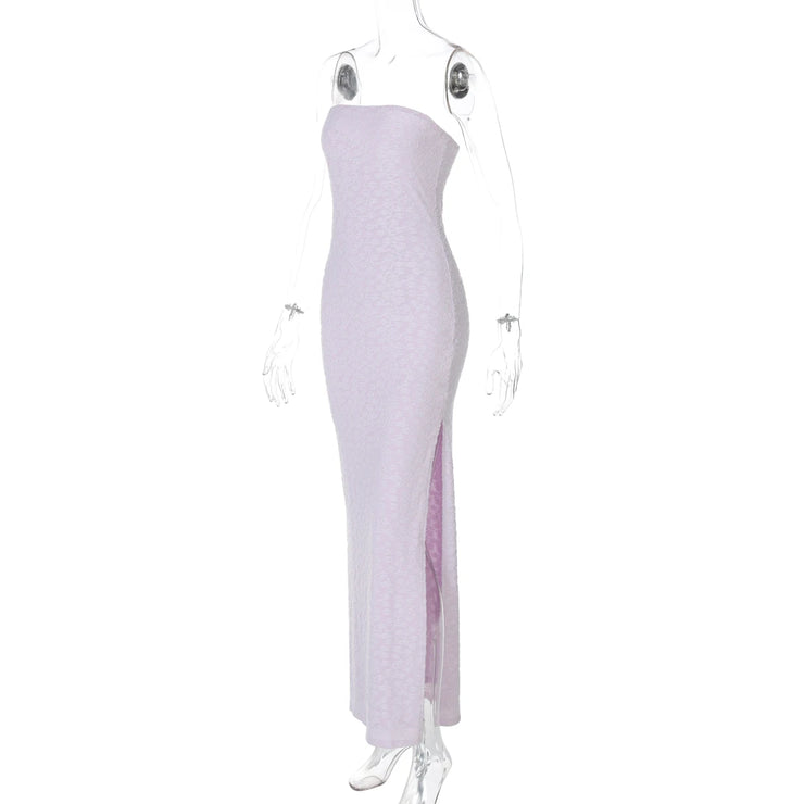 Lavender Strapless Maxi Dress