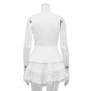 Pearl Prestige Peplum Mini Dress – White