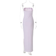 Lavender Strapless Maxi Dress