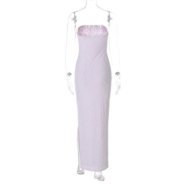 Lavender Strapless Maxi Dress