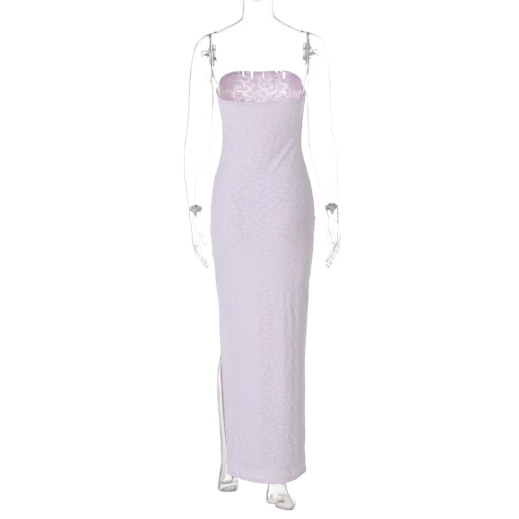 Lavender Strapless Maxi Dress
