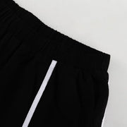 Midnight Contrast Two-Piece Set – Black with White Piping