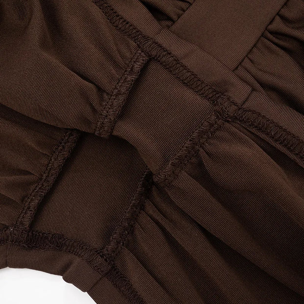 Sculpted Elegance Ruched Halter Midi Dress – Mocha