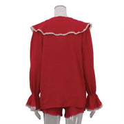 Scarlet Ruffle Charm Two-Piece Set