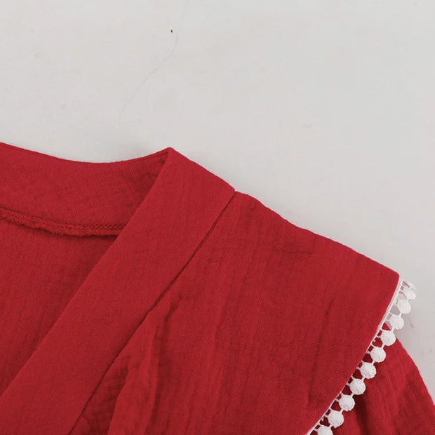 Scarlet Ruffle Charm Two-Piece Set