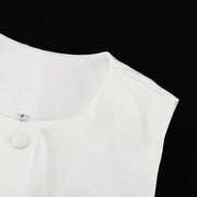 Pearl Prestige Peplum Mini Dress – White