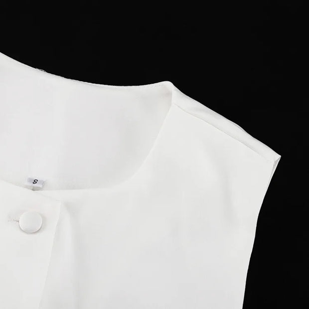 Pearl Prestige Peplum Mini Dress – White