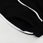 Midnight Contrast Two-Piece Set – Black with White Piping