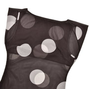 Spotlight Moment Sheer Panel Polka Dot Midi Dress – Mocha/Beige
