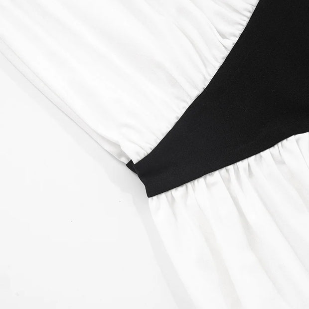 Noir & Blanc Off Shoulder Mini