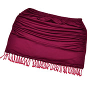 Crimson Luxe Cowl-Neck Beaded Mini Dress