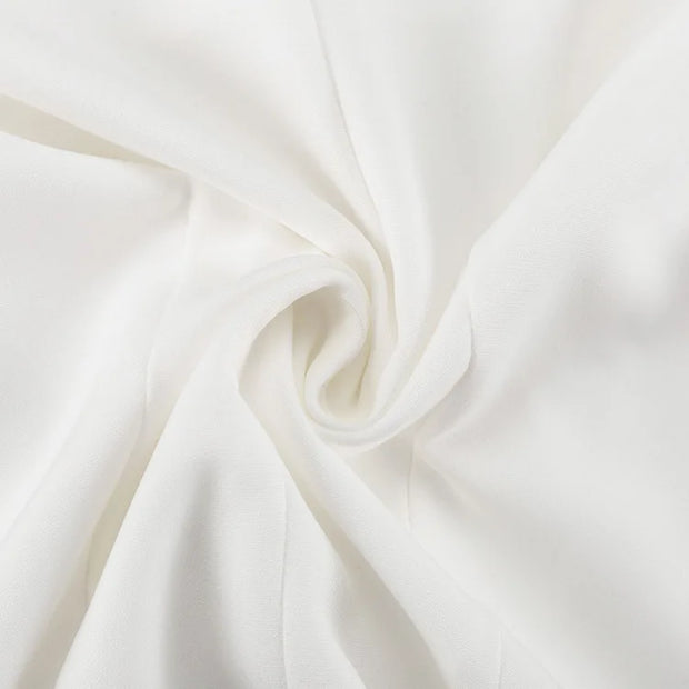 Pearl Prestige Peplum Mini Dress – White