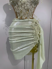 Celestia Pearl Embroidered Corset Gown – Ivory