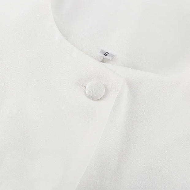 Pearl Prestige Peplum Mini Dress – White