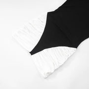 Noir & Blanc Off Shoulder Mini