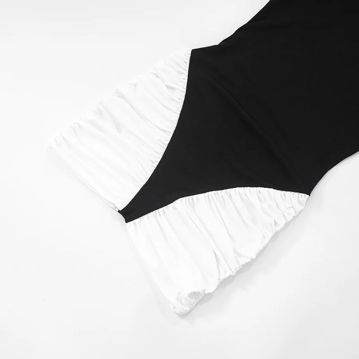 Noir & Blanc Off Shoulder Mini