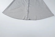 Campus Cutie Contrast Collar Button-Up Mini Dress – Heather Grey