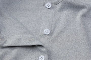 Campus Cutie Contrast Collar Button-Up Mini Dress – Heather Grey