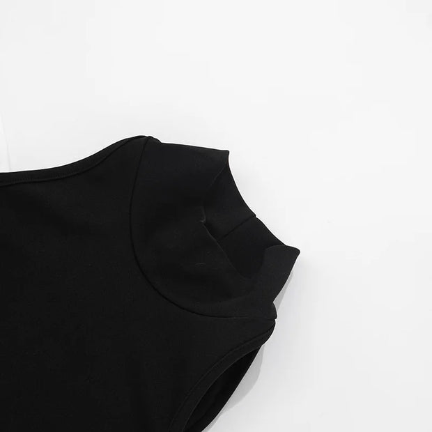 Noir & Blanc Off Shoulder Mini