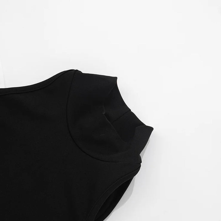 Noir & Blanc Off Shoulder Mini