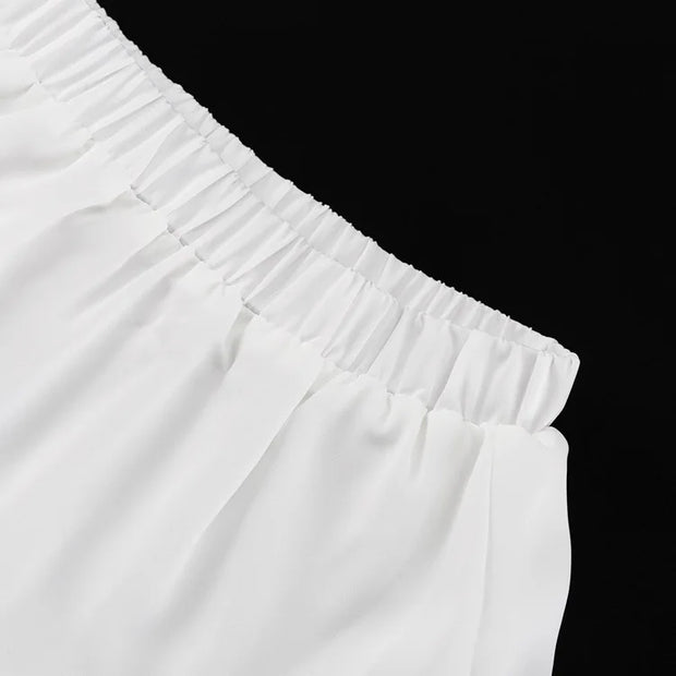 Pearl Prestige Peplum Mini Dress – White