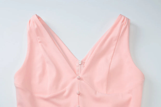 Pretty Intentions V-Neck Fit & Flare Dress – Blush Pink