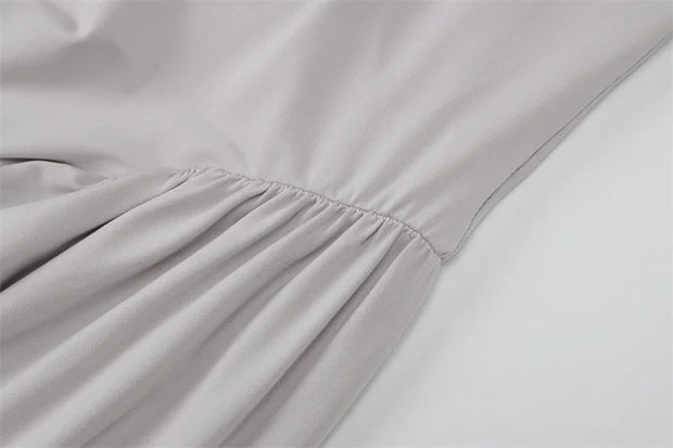 Gray One-Shoulder Maxi Dress – Elegant Floor-Length Evening Gown