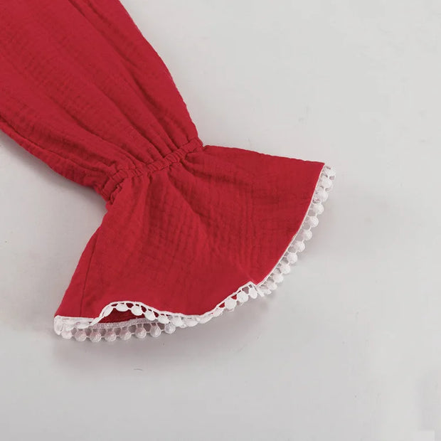 Scarlet Ruffle Charm Two-Piece Set
