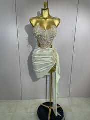 Celestia Pearl Embroidered Corset Gown – Ivory