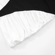Noir & Blanc Off Shoulder Mini
