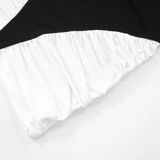 Noir & Blanc Off Shoulder Mini