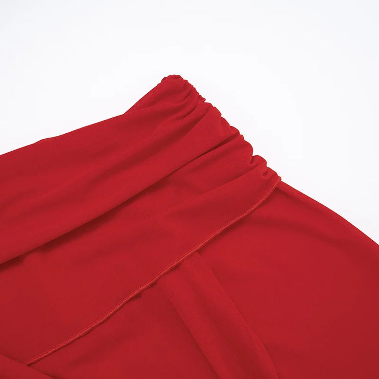One-Shoulder Ruched Mini Dress – Long Sleeve Bodycon