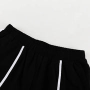 Midnight Contrast Two-Piece Set – Black with White Piping