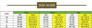 Size guide chart for clothing with measurements in centimeters and inches, including a section on how to measure.