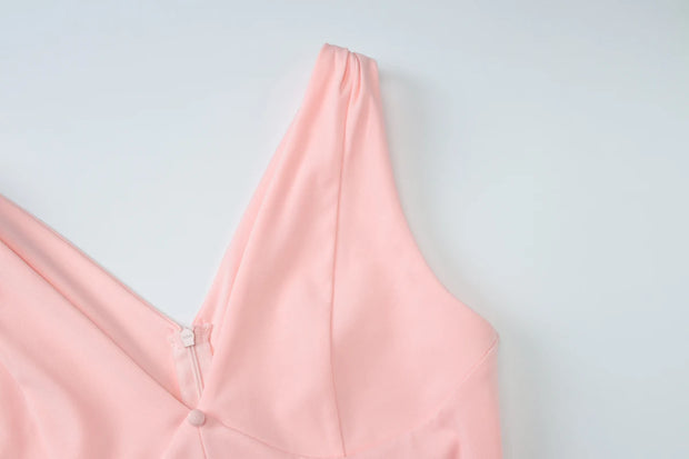 Pretty Intentions V-Neck Fit & Flare Dress – Blush Pink