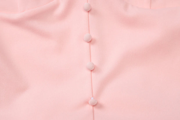 Pretty Intentions V-Neck Fit & Flare Dress – Blush Pink