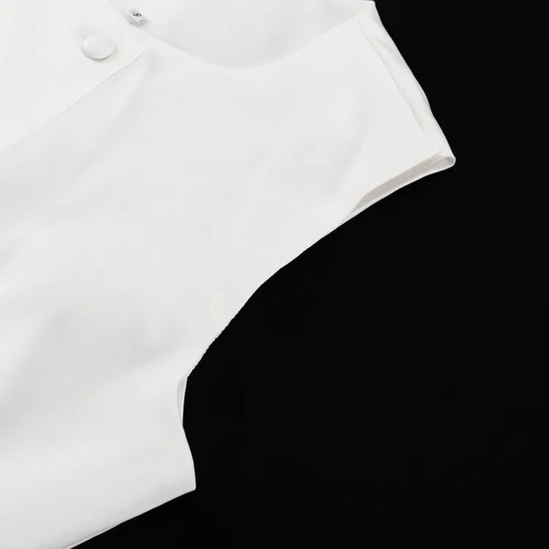 Pearl Prestige Peplum Mini Dress – White
