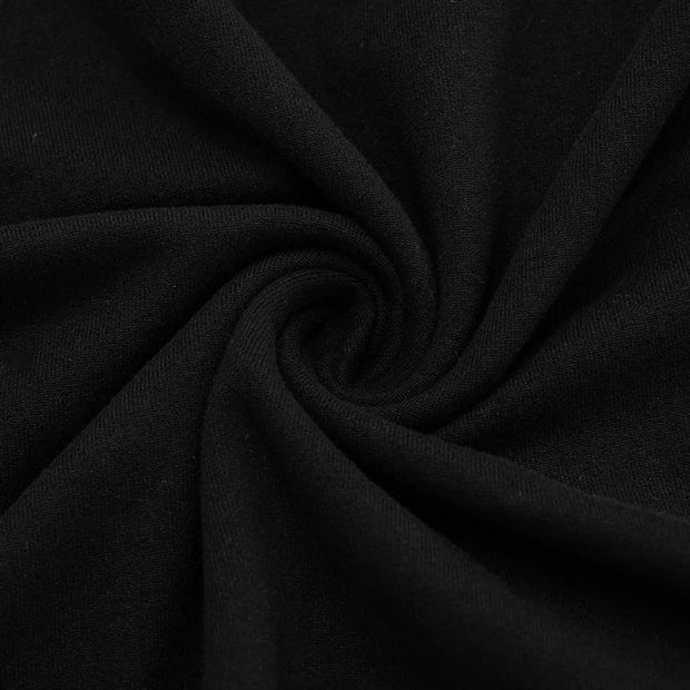 Midnight Edge One-Shoulder Grommet Mini Dress – Black Long Sleeve Bodycon