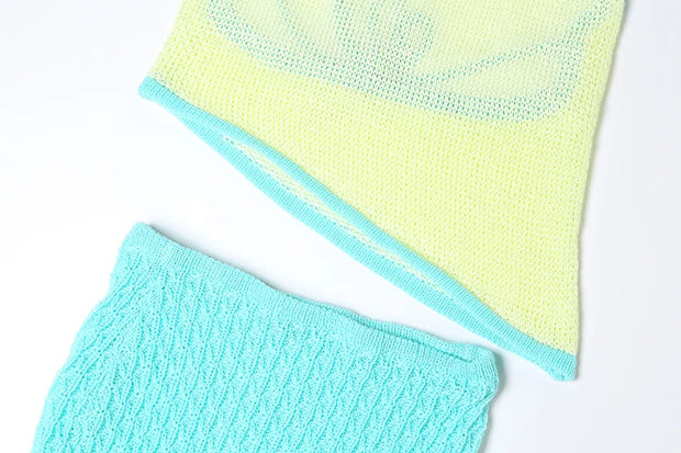 Soleil Knit Colorblock Set – Lemon Ice & Seafoam