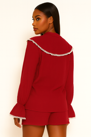 Scarlet Ruffle Charm Two-Piece Set
